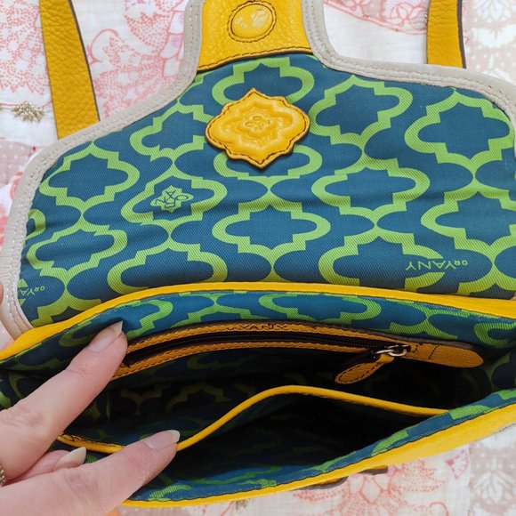 Oryany yellow and grey leather crossbody bag - Picture 5 of 12